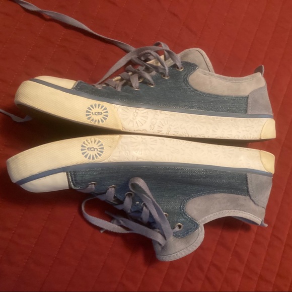 Ugg Denim Textile & Lt. Blue Suede Casual Sneakers Size 9 - Picture 6 of 12